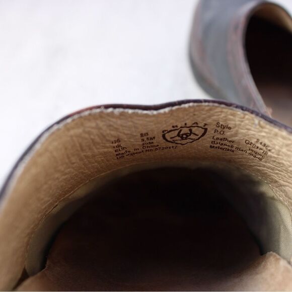 Ariat Black Brown Leather Slip-On Shoes Size 8B - Picture 7 of 7